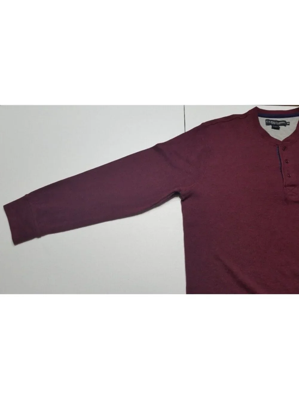 U.S. Polo Assn. Long Sleeve Thermal Henley Button Pullover Sweater Men's XL